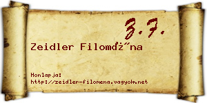 Zeidler Filoména névjegykártya